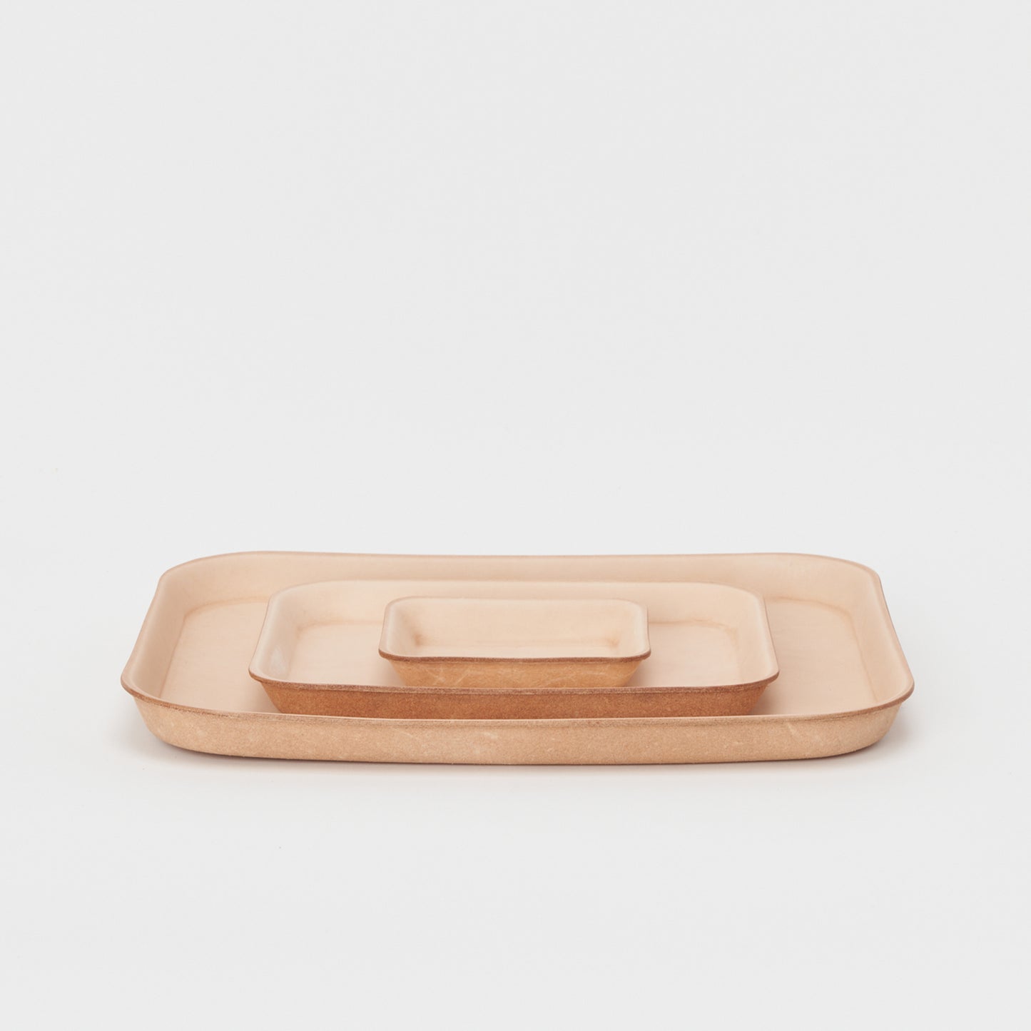 leather tray L #natural