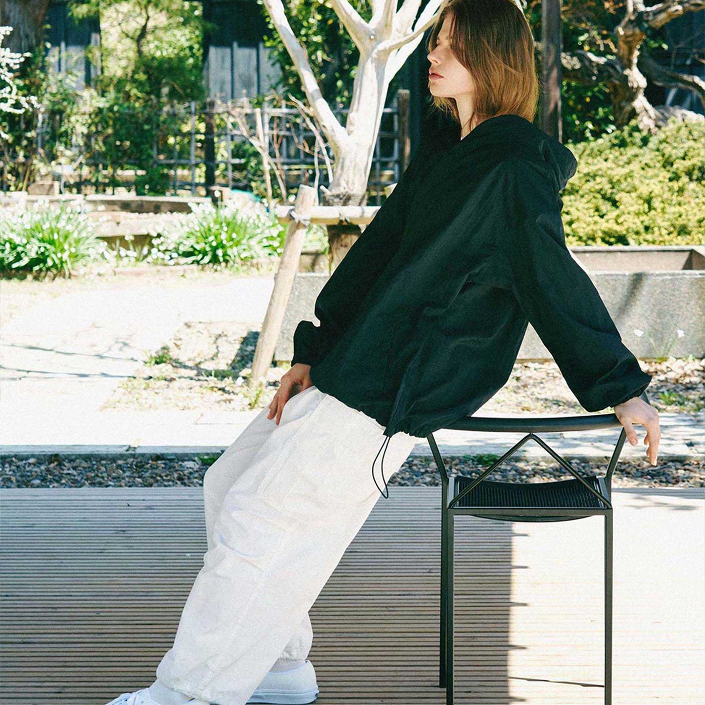 y-COLLAR HOODIE JACKET BLACK XL