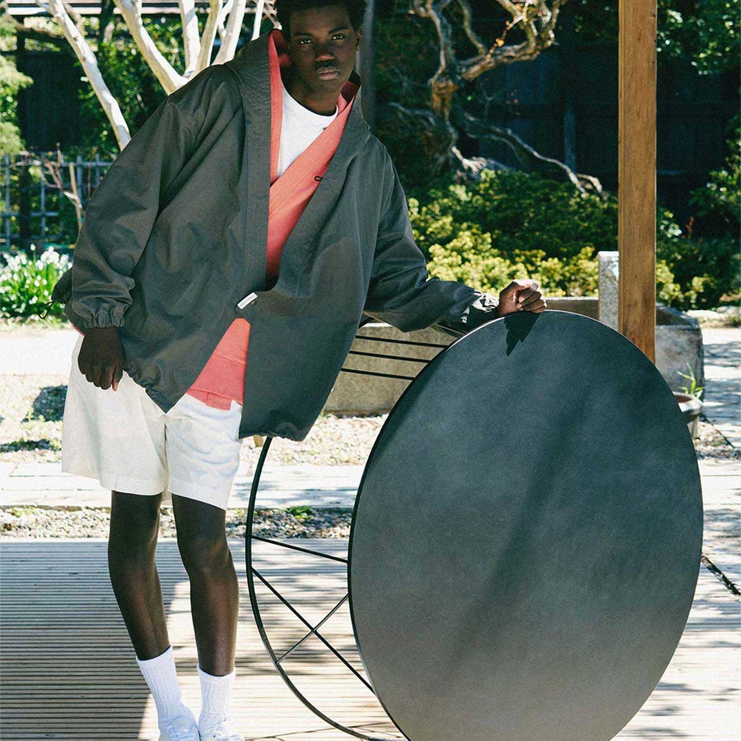 y-COLLAR HOODIE JACKET CHARCOAL L