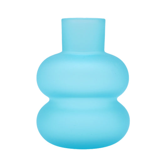Frosted vase Puff Light blue
