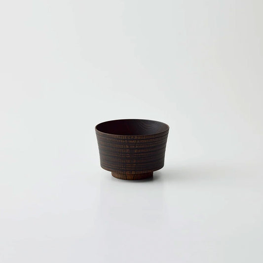 Decorated Bowl Random Carved Lines Black