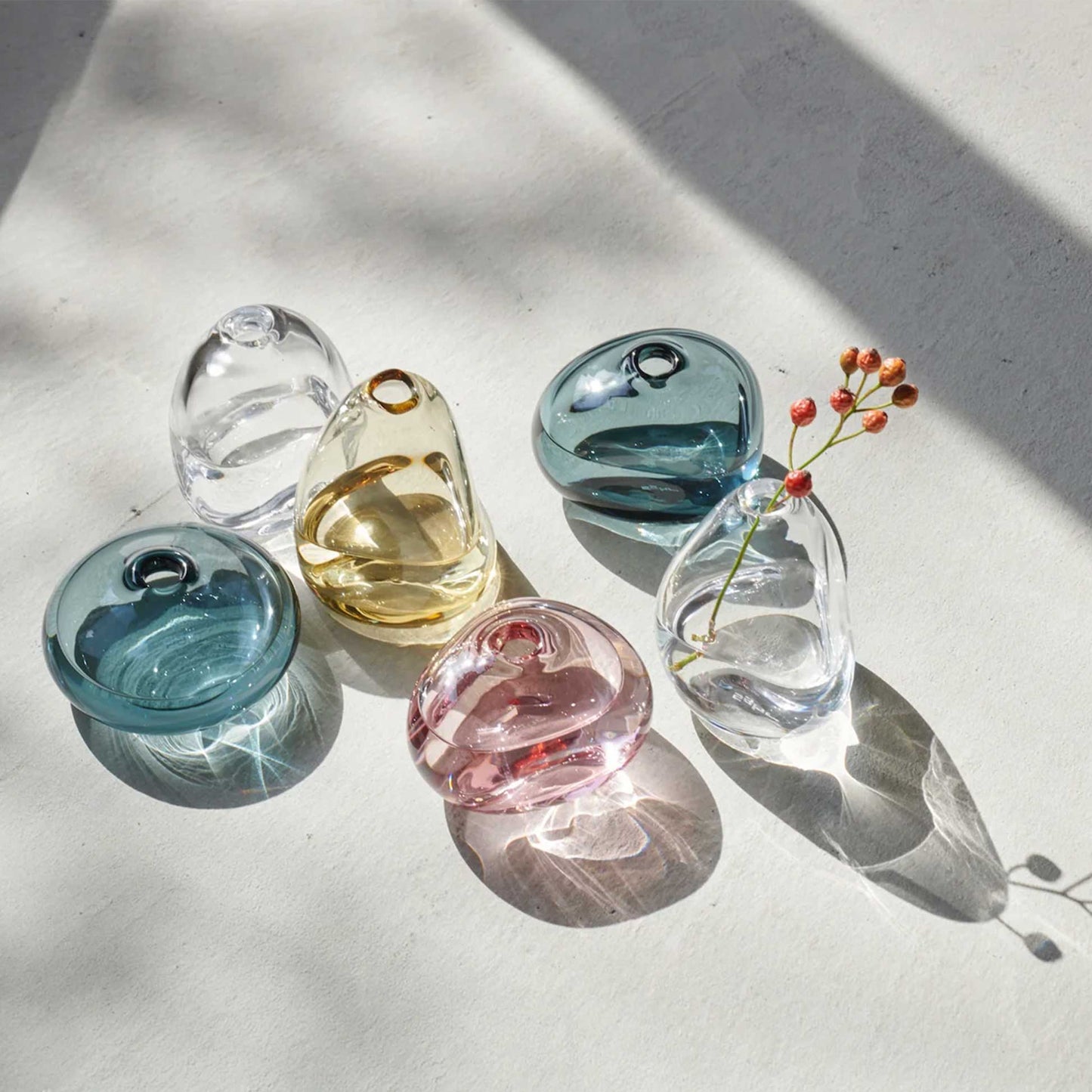 Flat Round Bud Vase  Tan