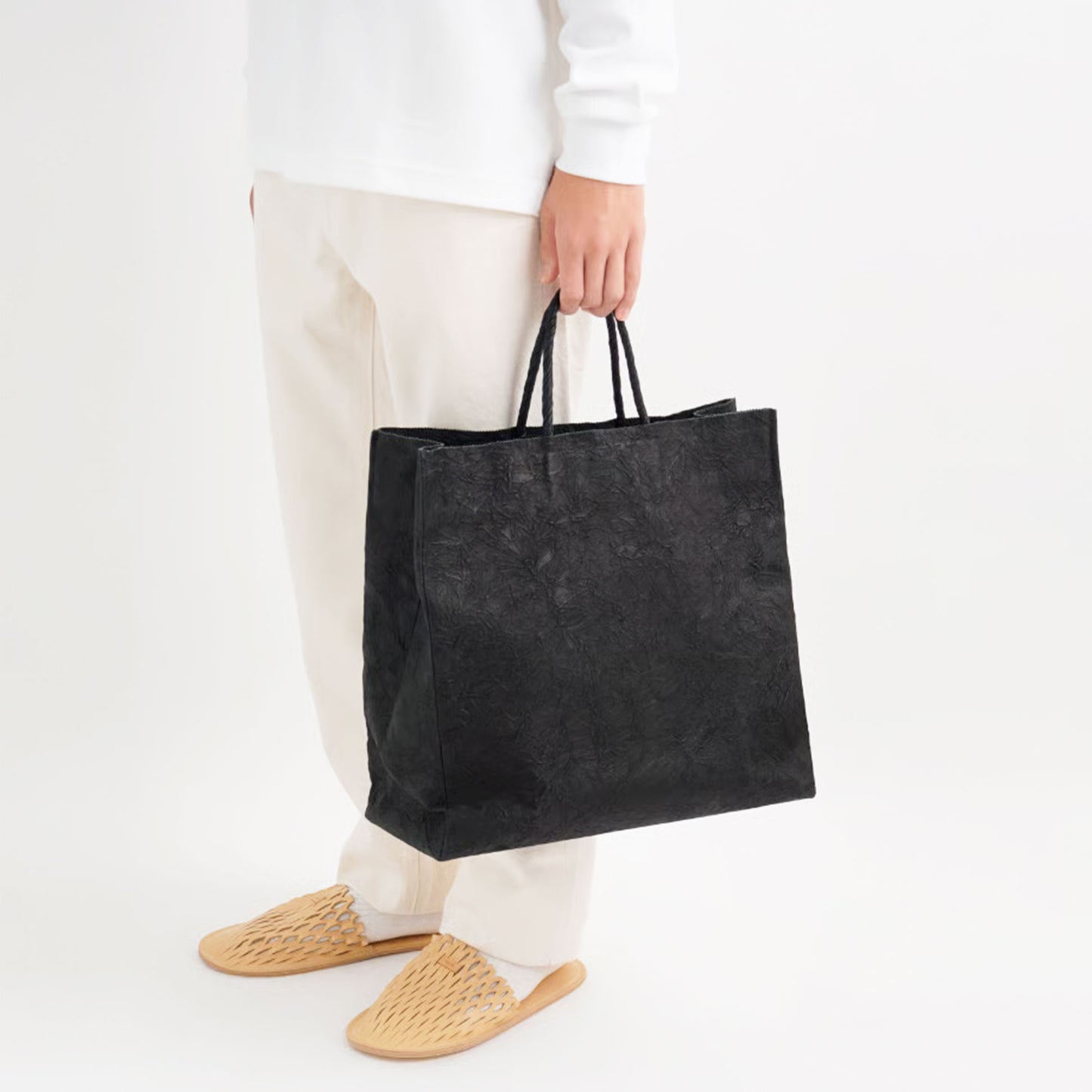 PAPER TOTE BAG  L BLACK