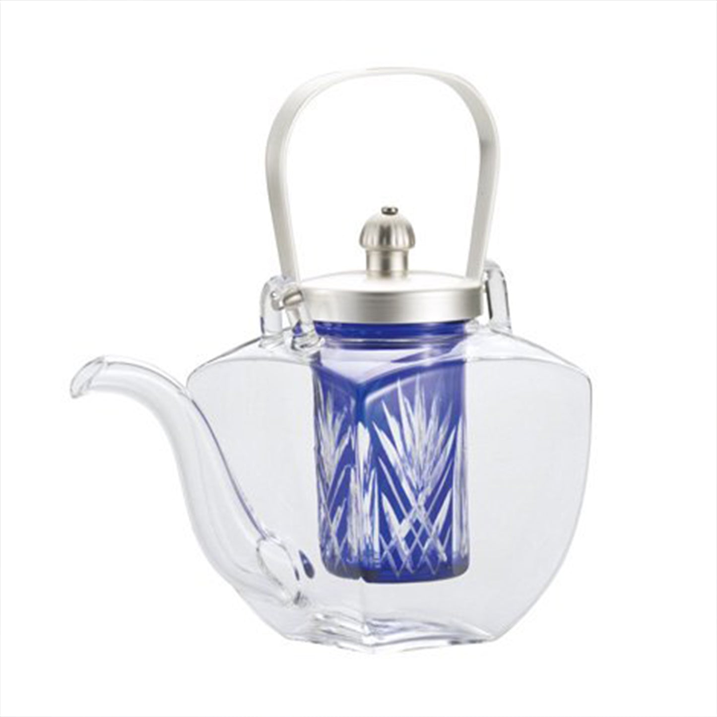 Edokiriko Glass Sakepot Blue