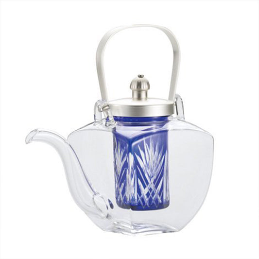 Edokiriko Glass Sakepot Blue