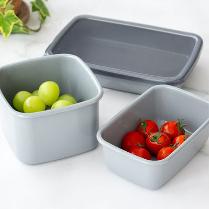 Gray Square L with Lid