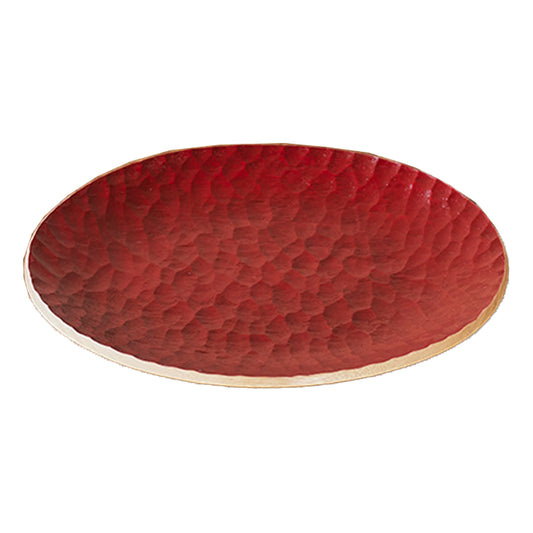 Plate Plate Urushi Red 27cm_Akihiro Woodworks