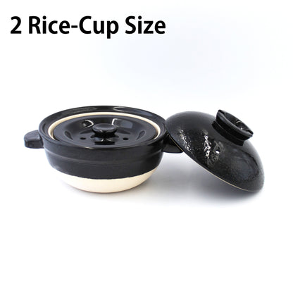 Double-Lid Donabe Rice Cooker 【Kamado-san】2 Rice-Cup Size