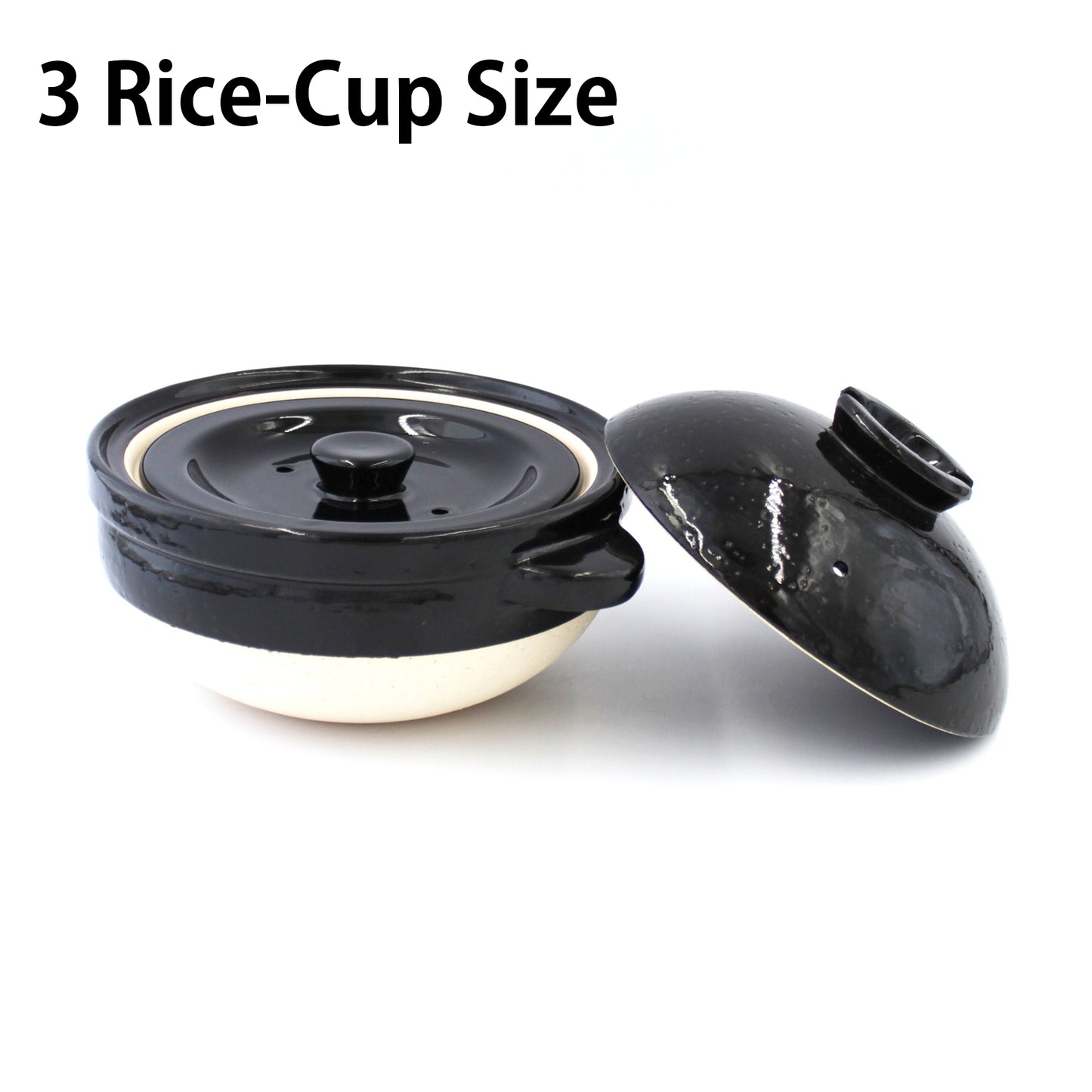 Double-Lid Donabe Rice Cooker 【Kamado-san】3 Rice-Cup Size