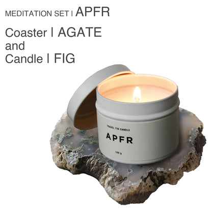 MEDITATION SET | APFR Travel Tin candle -FIG-& Coaster