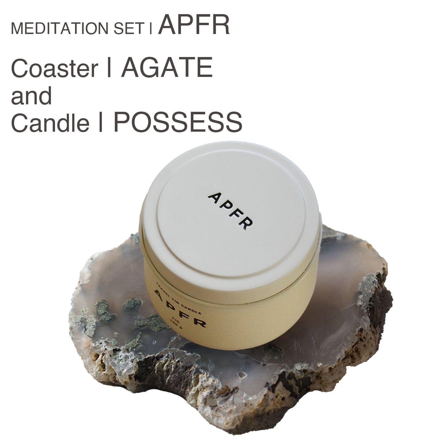 MEDITATION SET |APFR Travel Tin candle -POSSESS-& Coaster