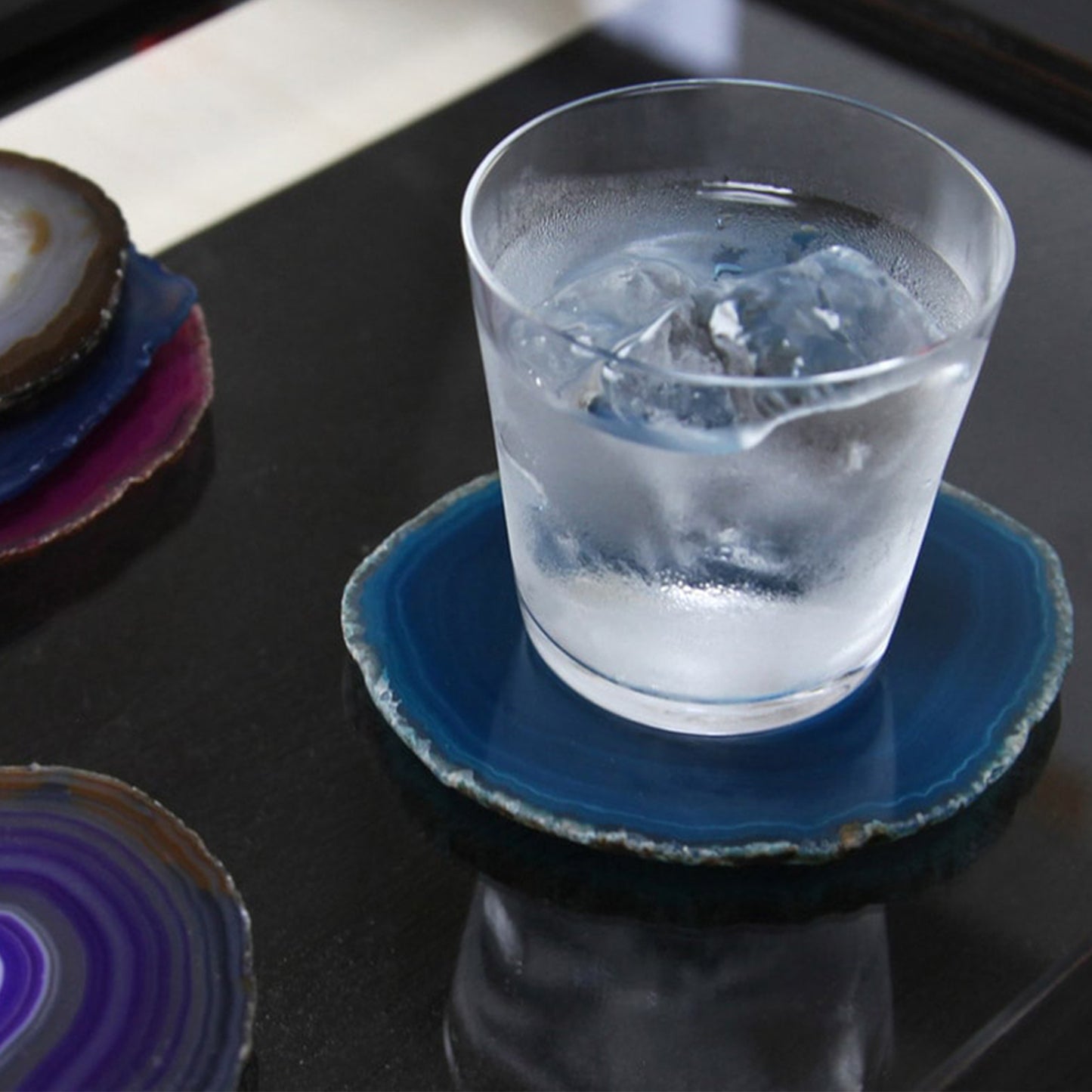 CRYSTAL COASTER Peacock Blue