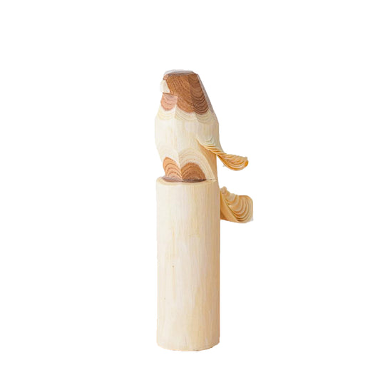 Single-cut wood carving hawk