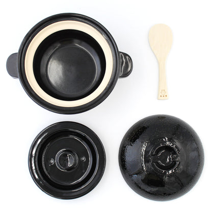 Double-Lid Donabe Rice Cooker 【Kamado-san】3 Rice-Cup Size