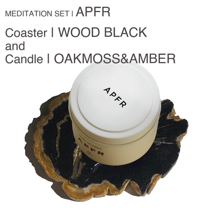 MEDITATION SET | APFR Travel Tin candle -OAKMOSS&AMBER-& Coaster