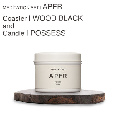 MEDITATION SET |APFR Travel Tin candle -POSSESS-& Coaster