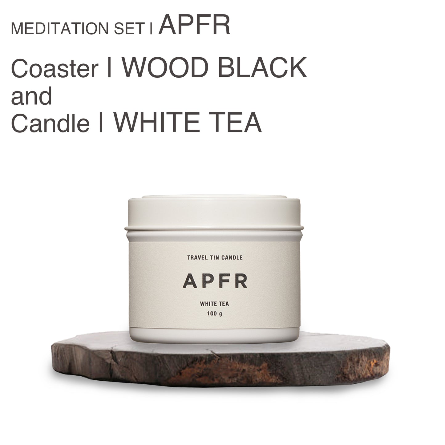 MEDITATION SET |APFR Travel Tin candle -WHITE TEA-& Coaster