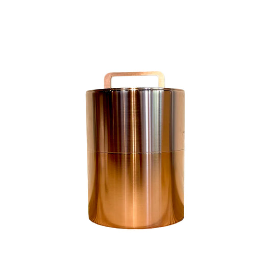 Copper Coffee Caddy 200gw/handle with coffee spoon