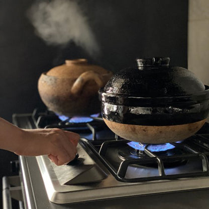 Double-Lid Donabe Rice Cooker 【Kamado-san】3 Rice-Cup Size WHITE
