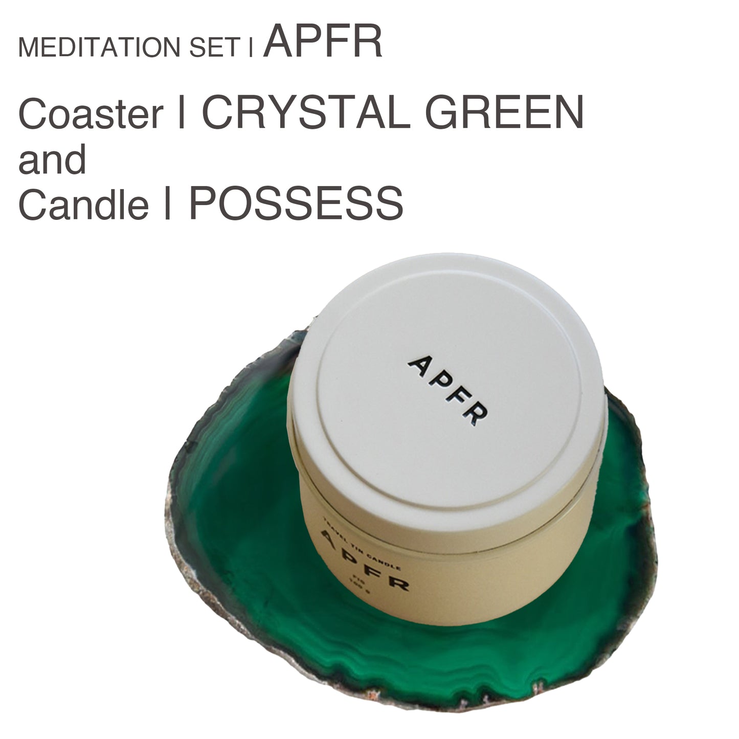 MEDITATION SET |APFR Travel Tin candle -POSSESS-& Coaster