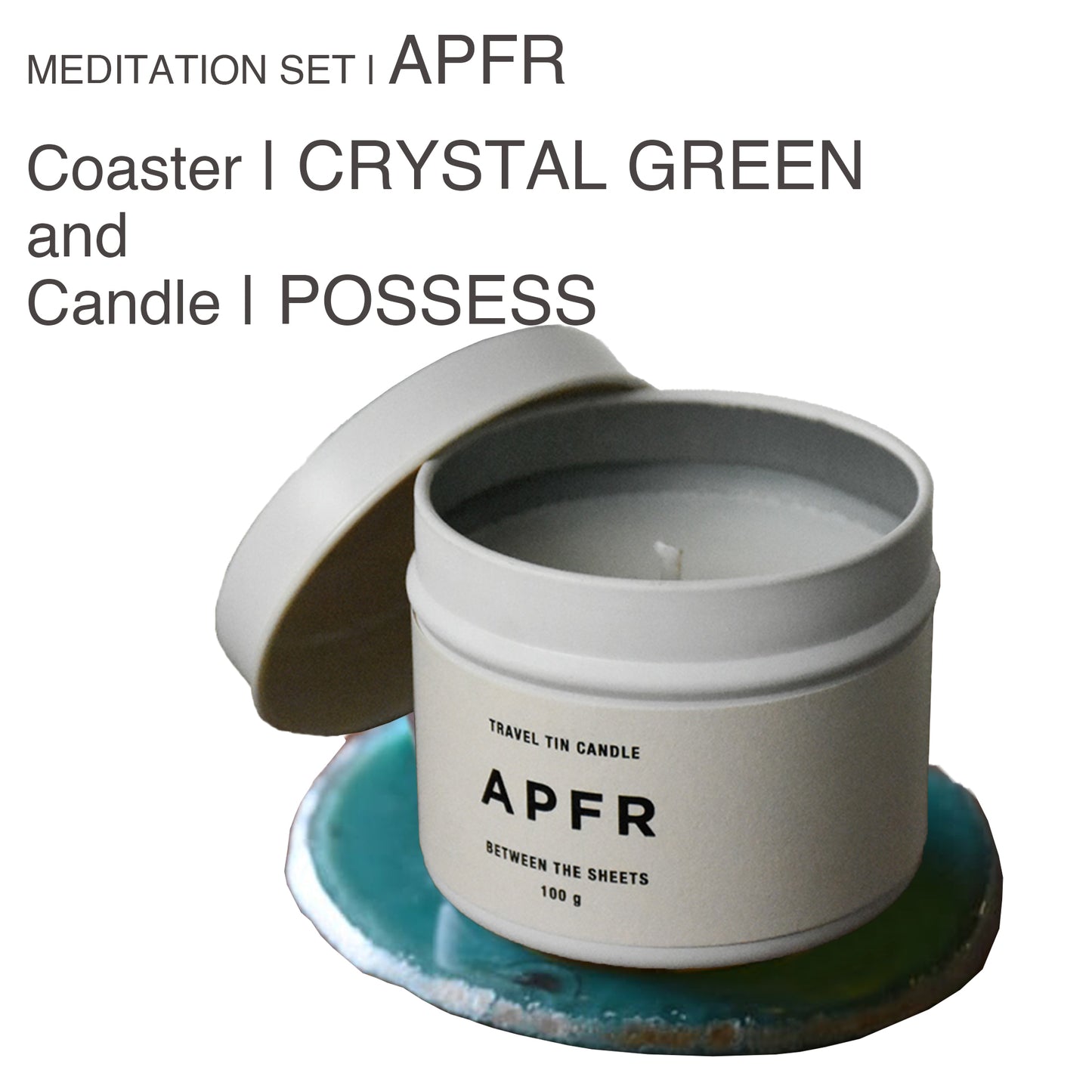 MEDITATION SET |APFR Travel Tin candle -POSSESS-& Coaster