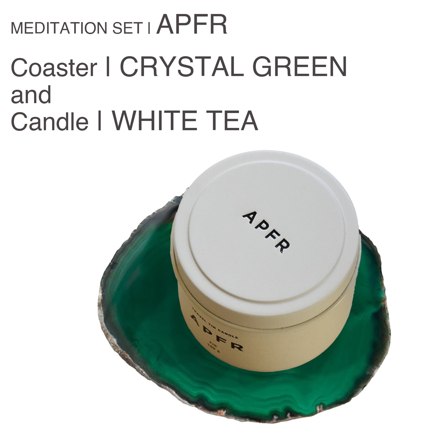 MEDITATION SET |APFR Travel Tin candle -WHITE TEA-& Coaster