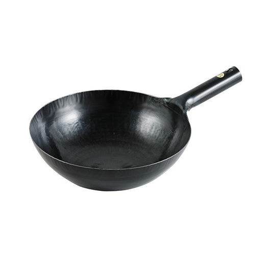 Hammered Flat Bottomed Single Handle Wok 1.6mm / 30cm