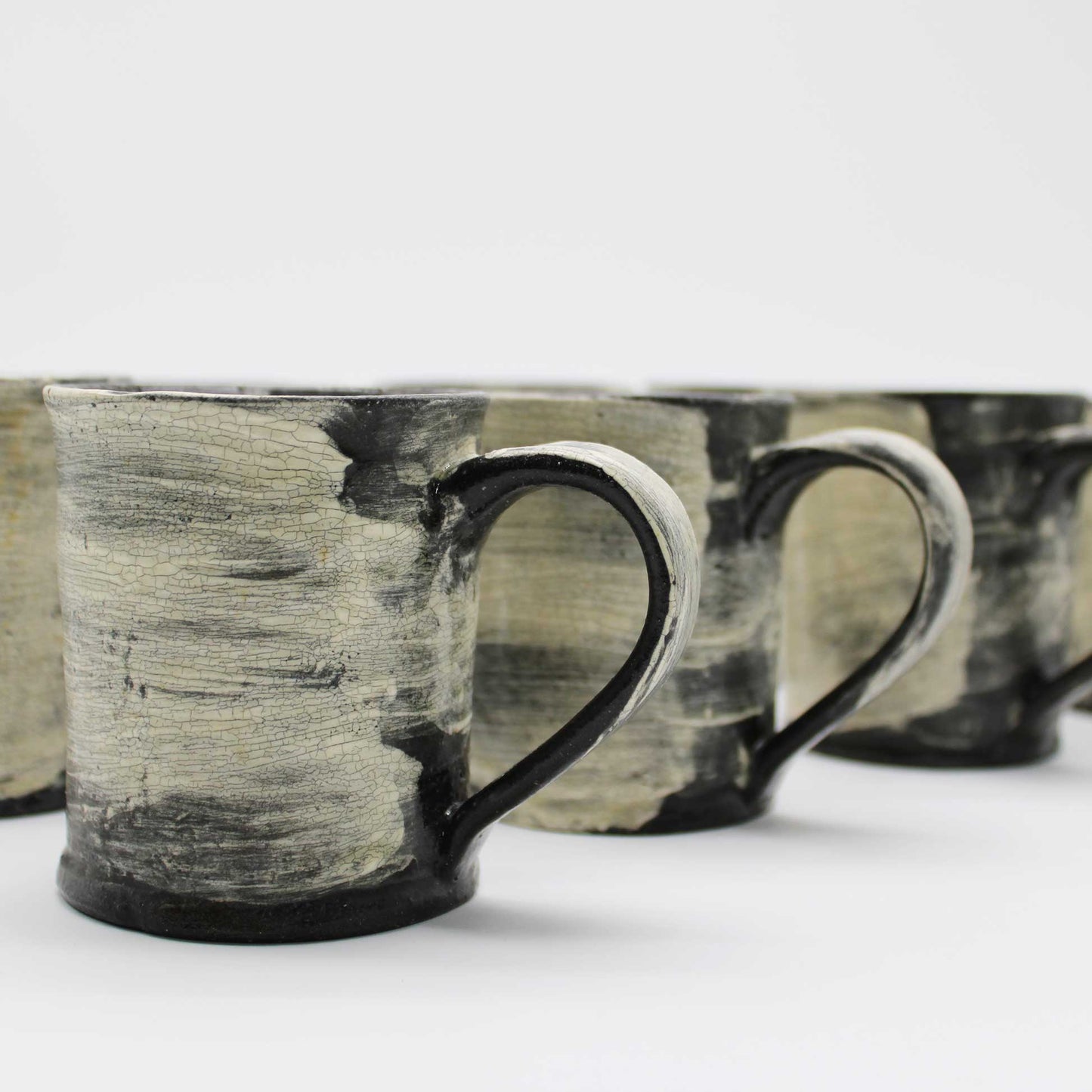 Black brush mark slip mug 57A_Atsushi Ogata