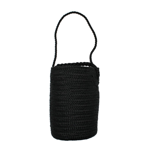 CYLINDER BASKET W handle BLACK