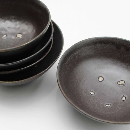 Black glaze rice bowl 57A_Kanata Shisama