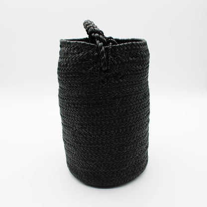 CYLINDER BASKET W handle BLACK