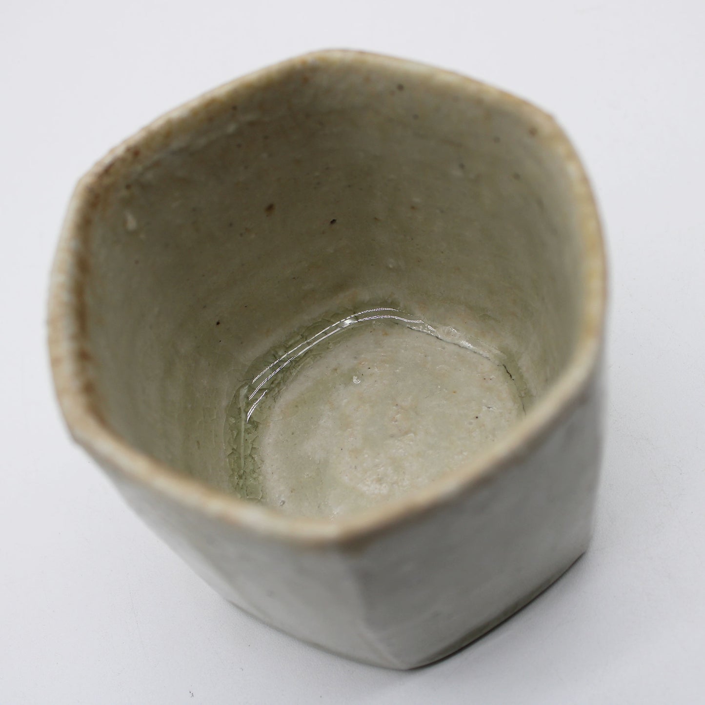 Mimosa Ash Glaze Hexagonal Yunomi 57A_Michikazu Sakai