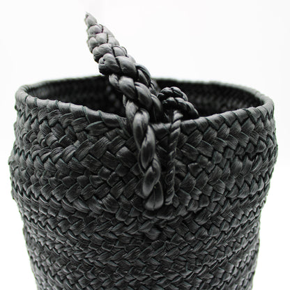 CYLINDER BASKET W handle BLACK