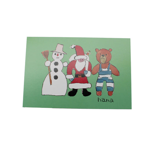 Samiro Postcard_Santa, Snowman & Bear