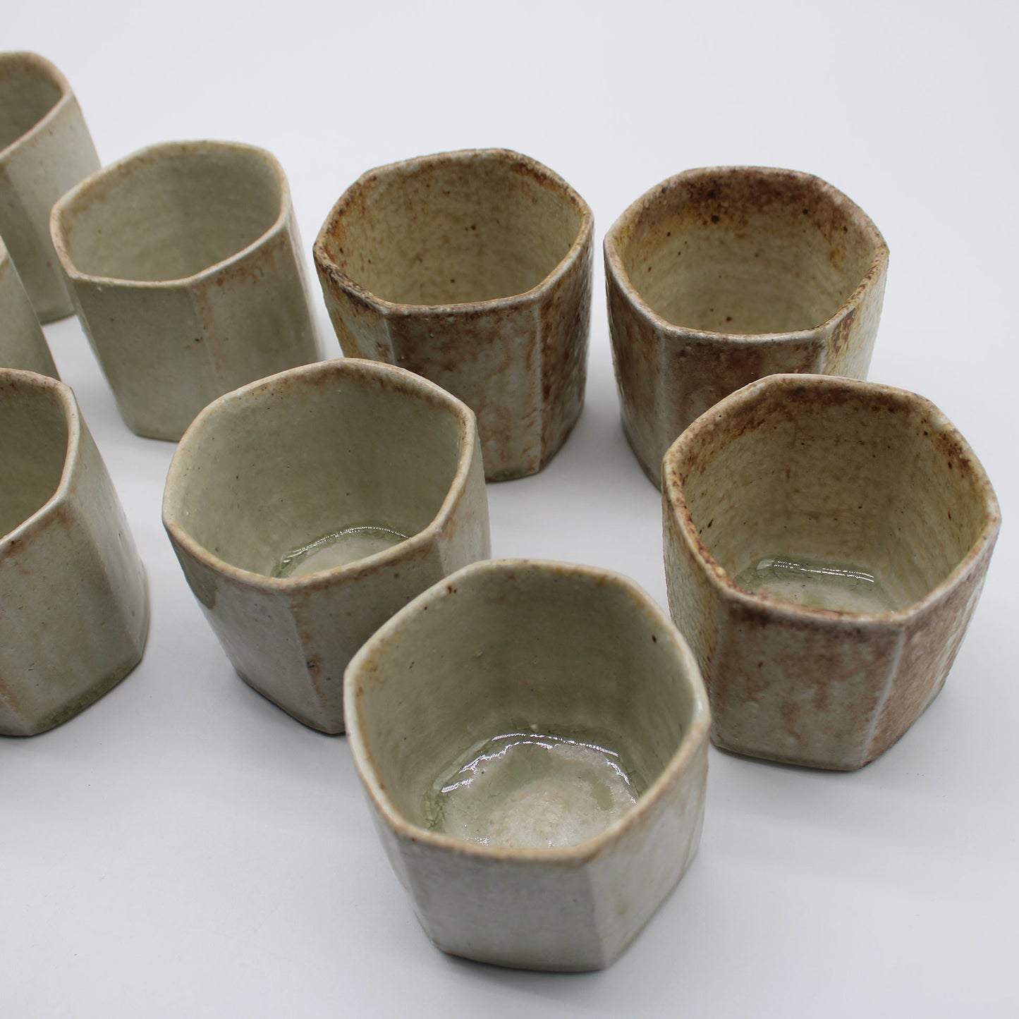Mimosa Ash Glaze Hexagonal Yunomi 57A_Michikazu Sakai