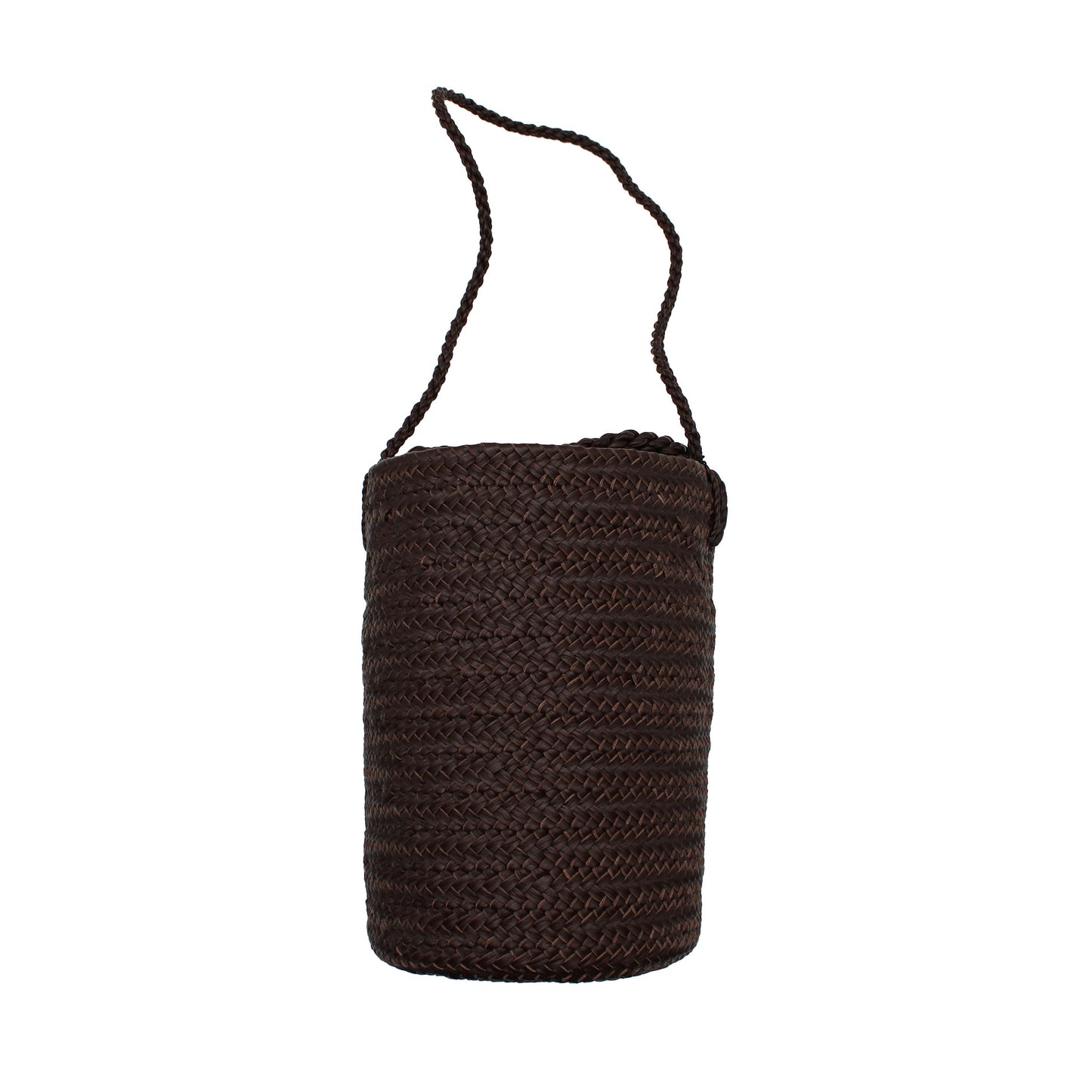 CYLINDER BASKET W handle DARK BROWN