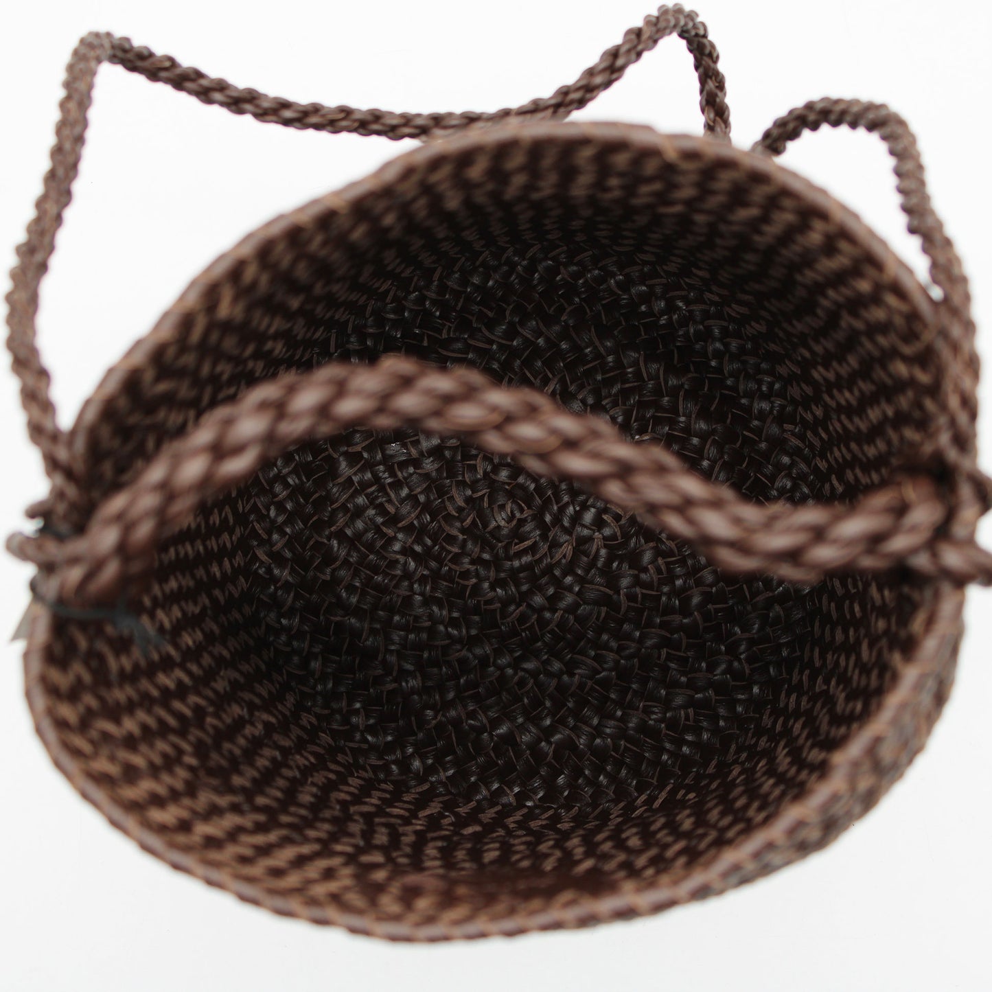 CYLINDER BASKET W handle DARK BROWN