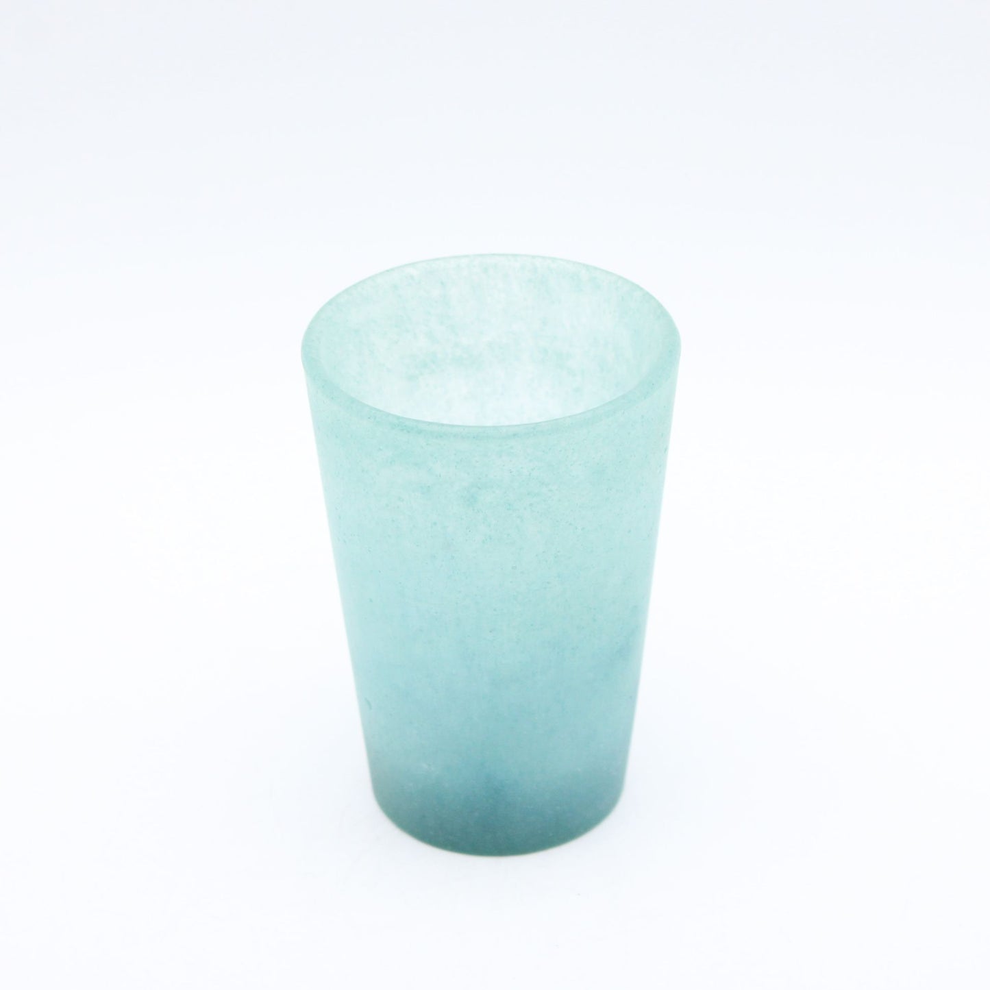 SAKE glass _glass casting deep green _Yohei Goto