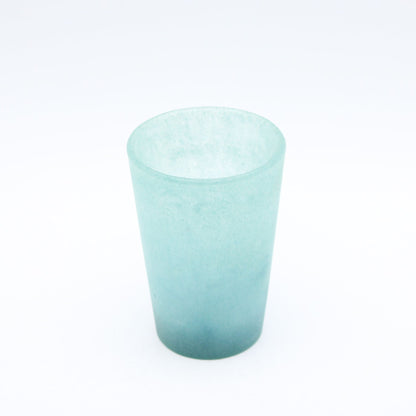 SAKE glass _glass casting deep green _Yohei Goto