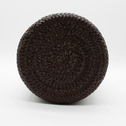 CYLINDER BASKET W handle DARK BROWN