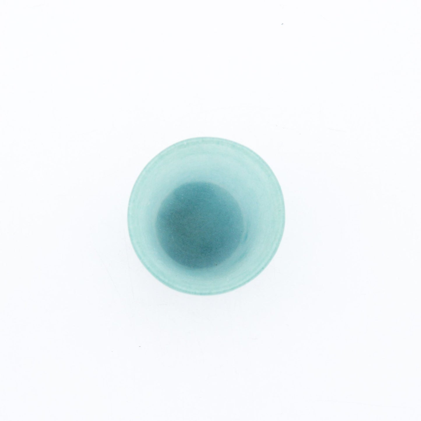 SAKE glass _glass casting deep green _Yohei Goto