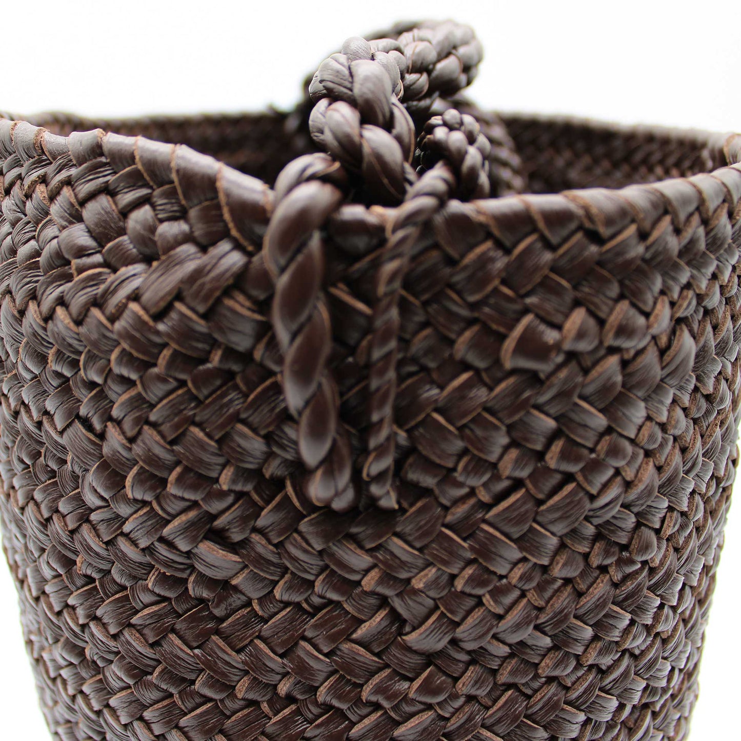 CYLINDER BASKET W handle DARK BROWN
