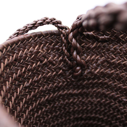 CYLINDER BASKET W handle DARK BROWN