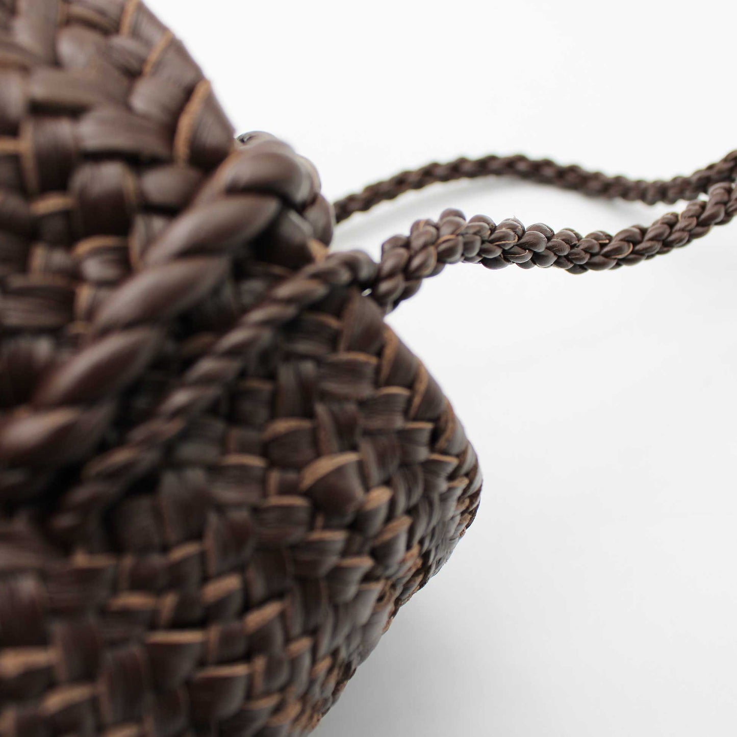 CYLINDER BASKET W handle DARK BROWN