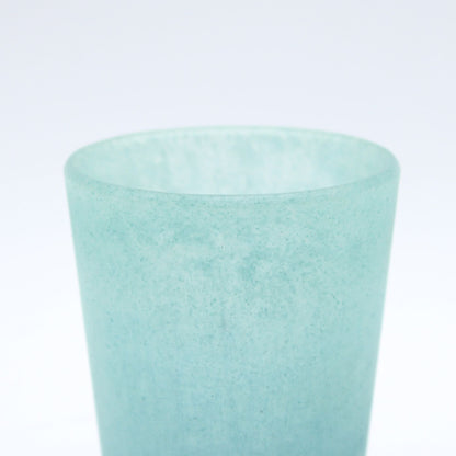 SAKE glass _glass casting deep green _Yohei Goto