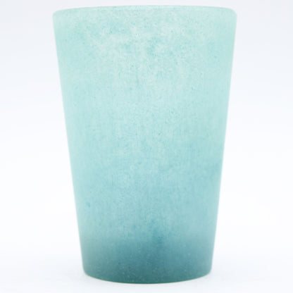 SAKE glass _glass casting deep green _Yohei Goto