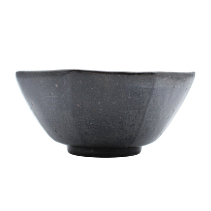 Black glaze octagon Bowl 606_Mutsuhiko Shimura