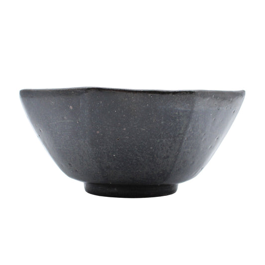 Black glaze octagon Bowl 606_Mutsuhiko Shimura