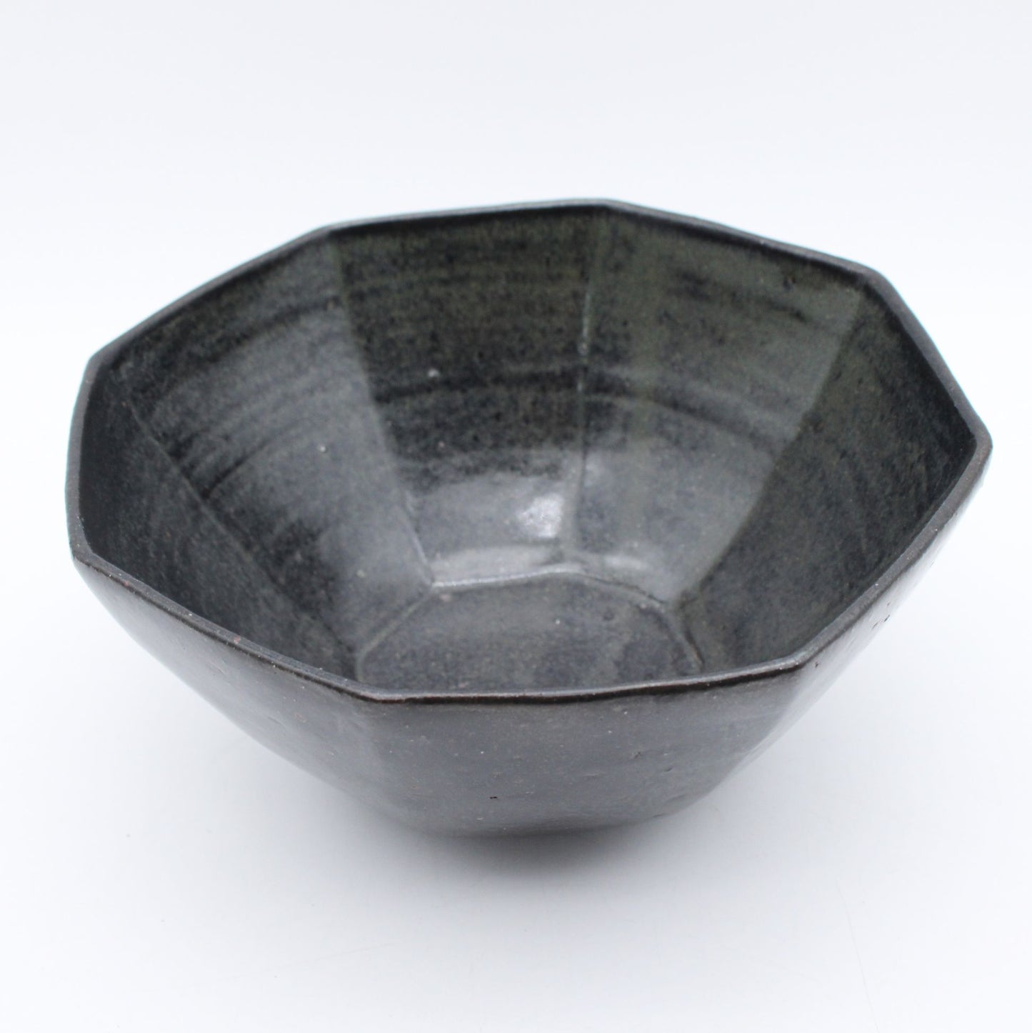 Black glaze octagon Bowl 606_Mutsuhiko Shimura