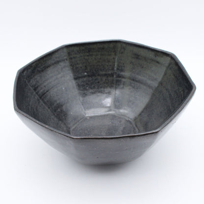 Black glaze octagon Bowl 606_Mutsuhiko Shimura